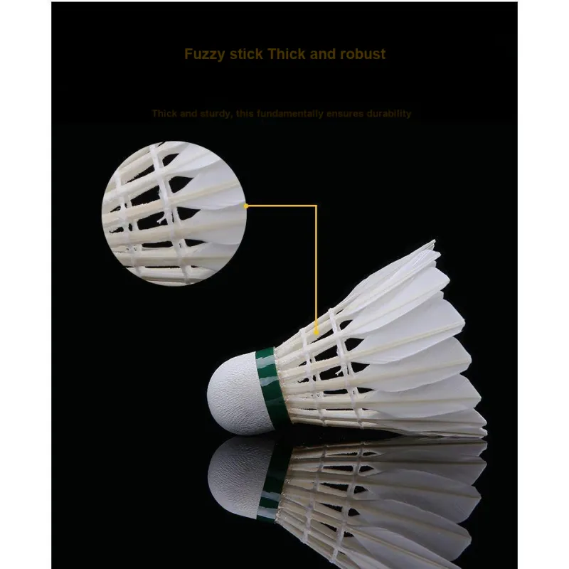 YODIMAN Duck Feather Shuttlecock 12 Pack Water Duck Feather Everyday Shuttlecocks-2