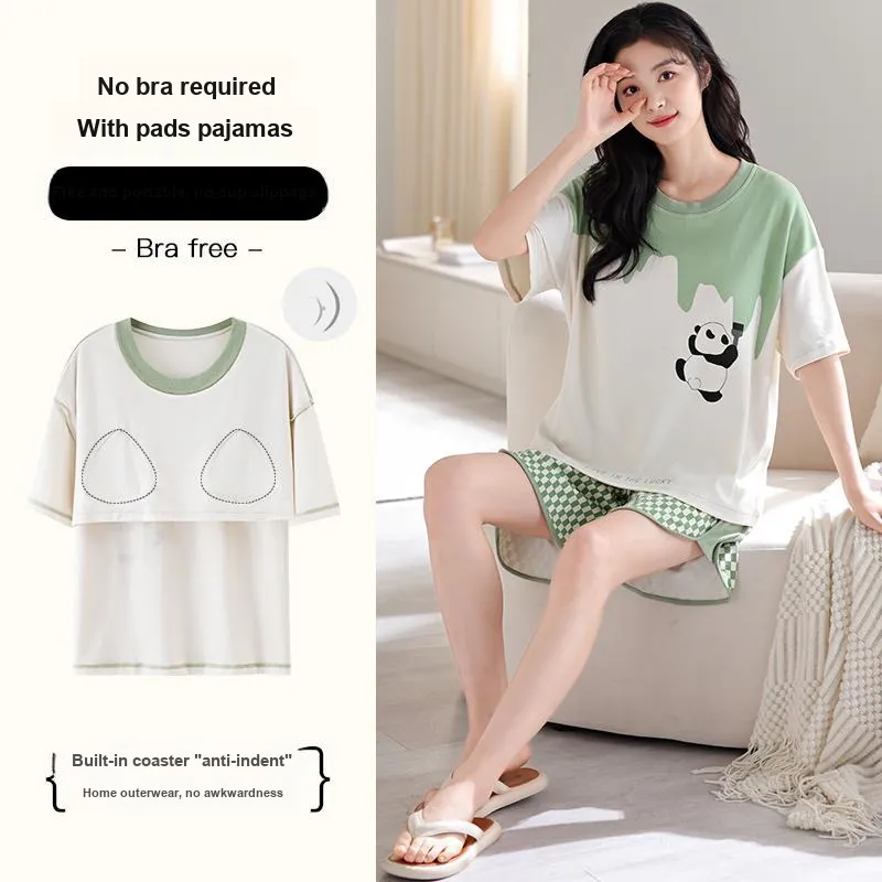 BONAS Pajama Set Women's Light Green-4