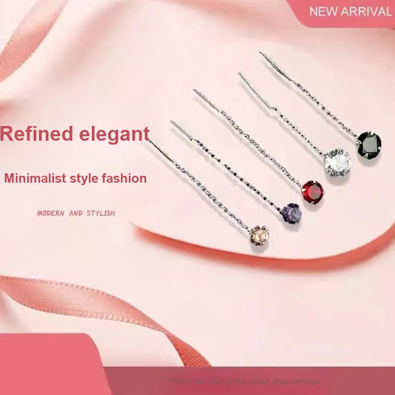 MCK Sterling Silver Drop Earrings Women's-5