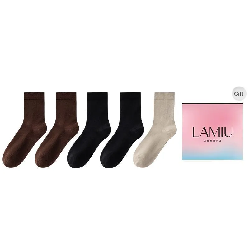Lan Miao Mid Calf Socks Women's Shopping Bag 5 Pack-16