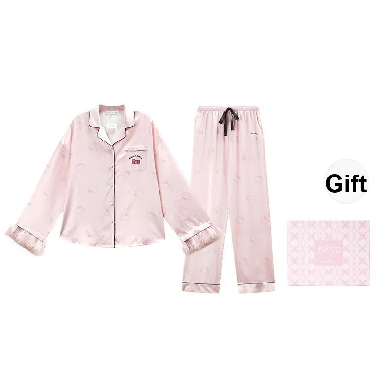 GUKOO x Hello Kitty Sanrio Series Pajama Set Women's Light Pink Coffee