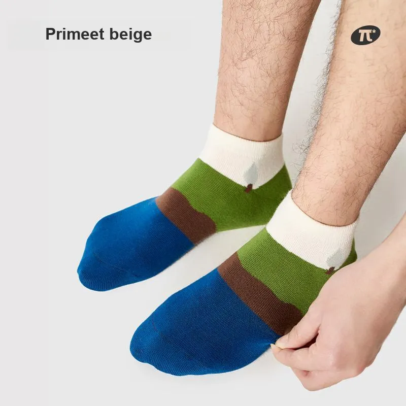Primeet Ankle Socks Men's 5 Pack Geometric Pattern-25