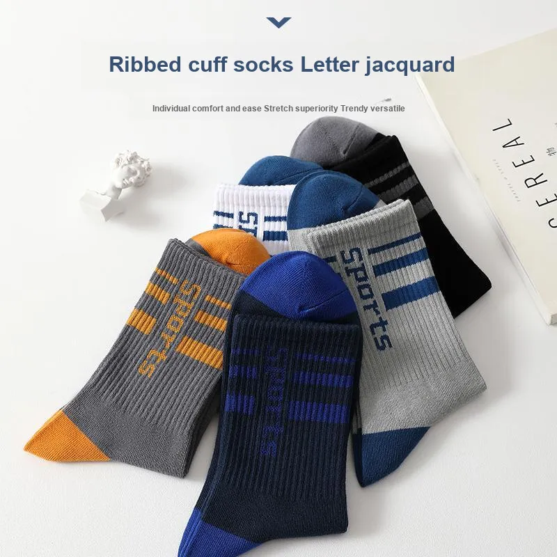 PLANDOO Mid Calf Socks Men's Shopping Bag 6 Pack-55