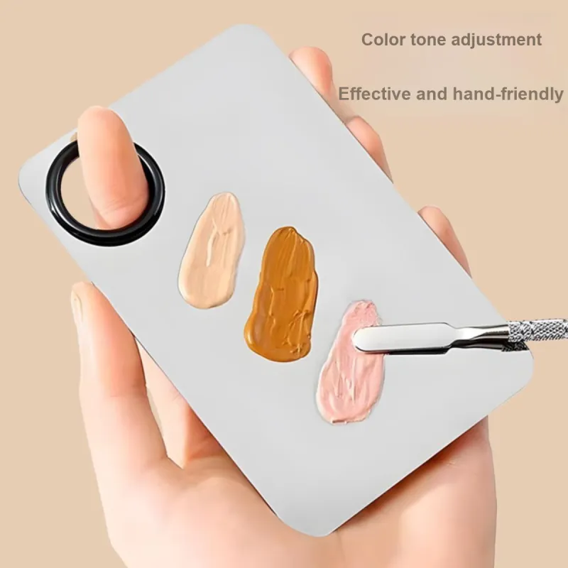 LMLTOP Stainless Steel Color Palette, Color Bar Make up Tools 2 Piece Set-1