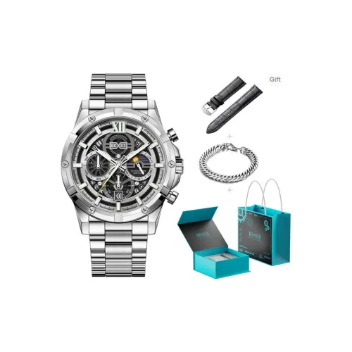 BEXEI Кварцевый механизм Металлический ремешок Часы Мужские Часы с открытым механизмом