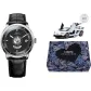 Black Dial Black Leather Strap