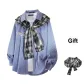 Sapphire Blue+Black White[Shawl]