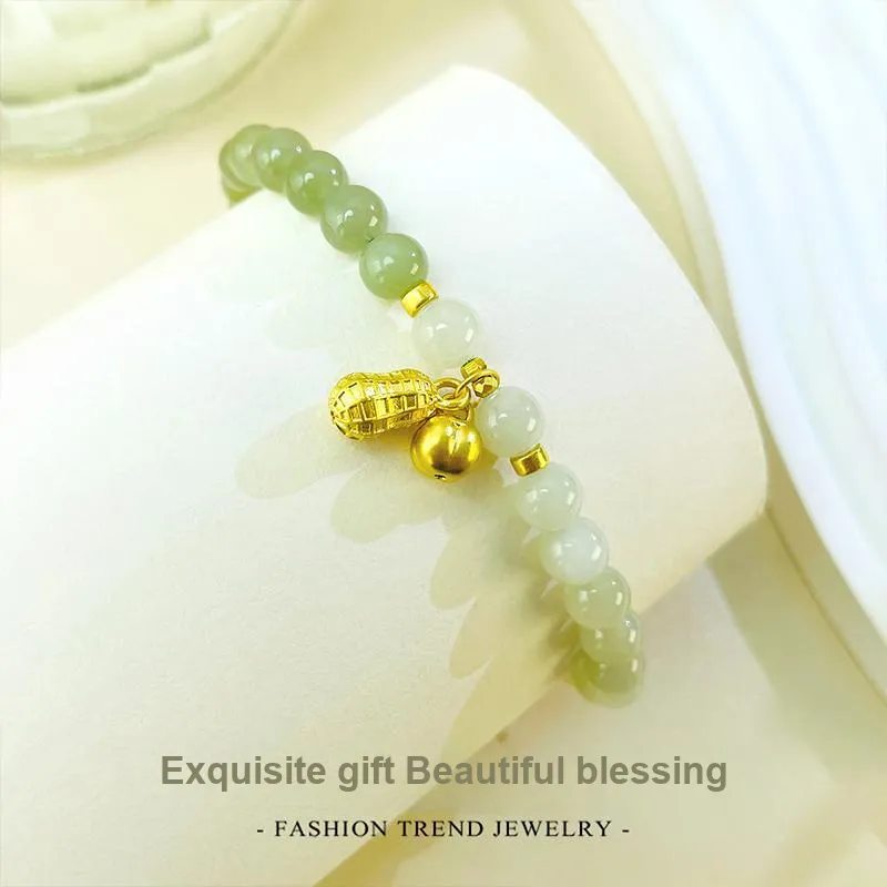 Love Hetian Jade Bracelets Pale Greenish White Jade Women's-2