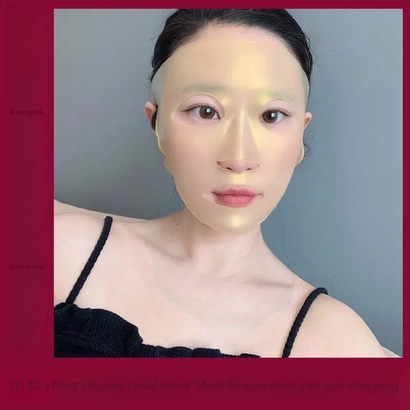 JIAOXUEFEI Facial Mask Fixed Silicone Mask For Applying Facial Masks Anti-Drop Gold Silicone Mask-5