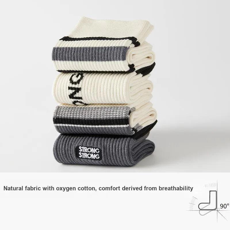 B&C.Room Mid Calf Socks Unisex 5 Pack-15