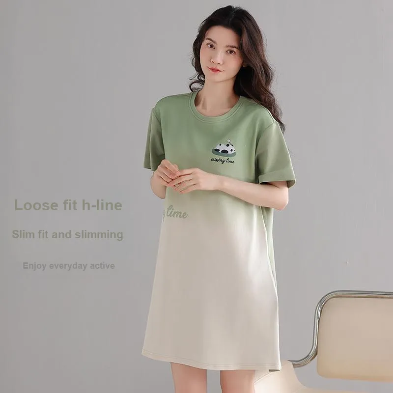 FENTENGCARE Nightgown Women's Apricot-1