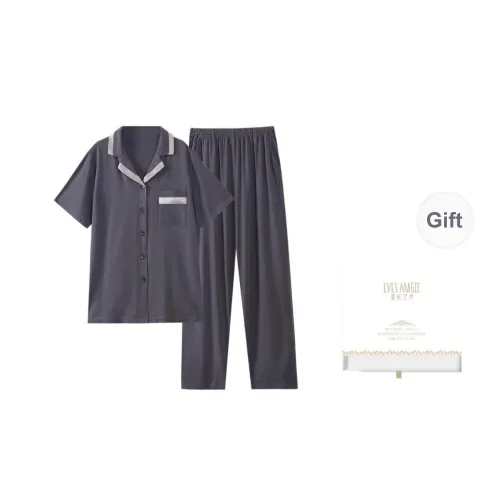 XIA.WA.ZHI.XIU Pajama Set Women's Gift Box Set Dark Gray
