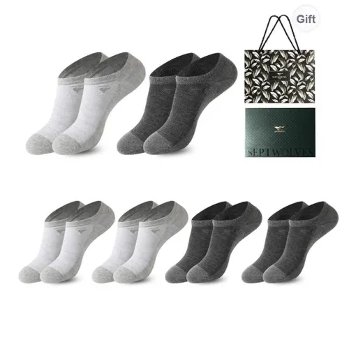SEPTWOLVES Ankle Socks Men's 6 Pack Gift Box Set+Shopping Bag
