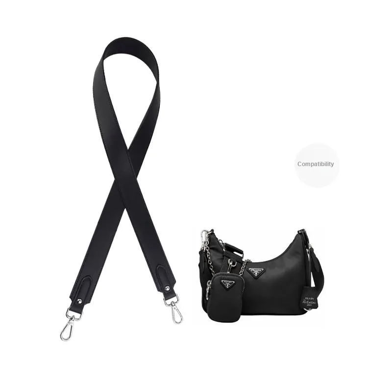 Cow Leather Bag Shoulder Strap Women's Black-11