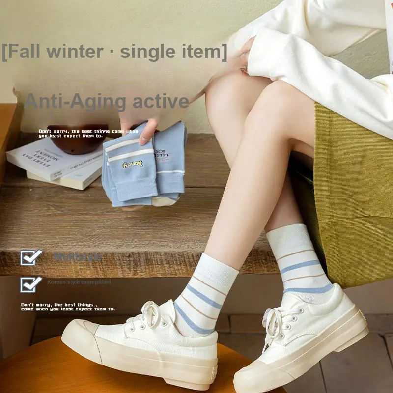 Lan Miao Mid Calf Socks Women's 7 Pack-10