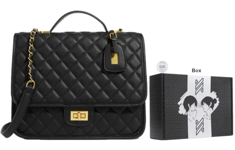 NOMK PU Small Square Bag Backpack Medium Size Women's Black-6