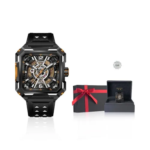 TELENSOSU Автоматический механический механизм Мужские часы 49мм*43мм*10,5мм Черный