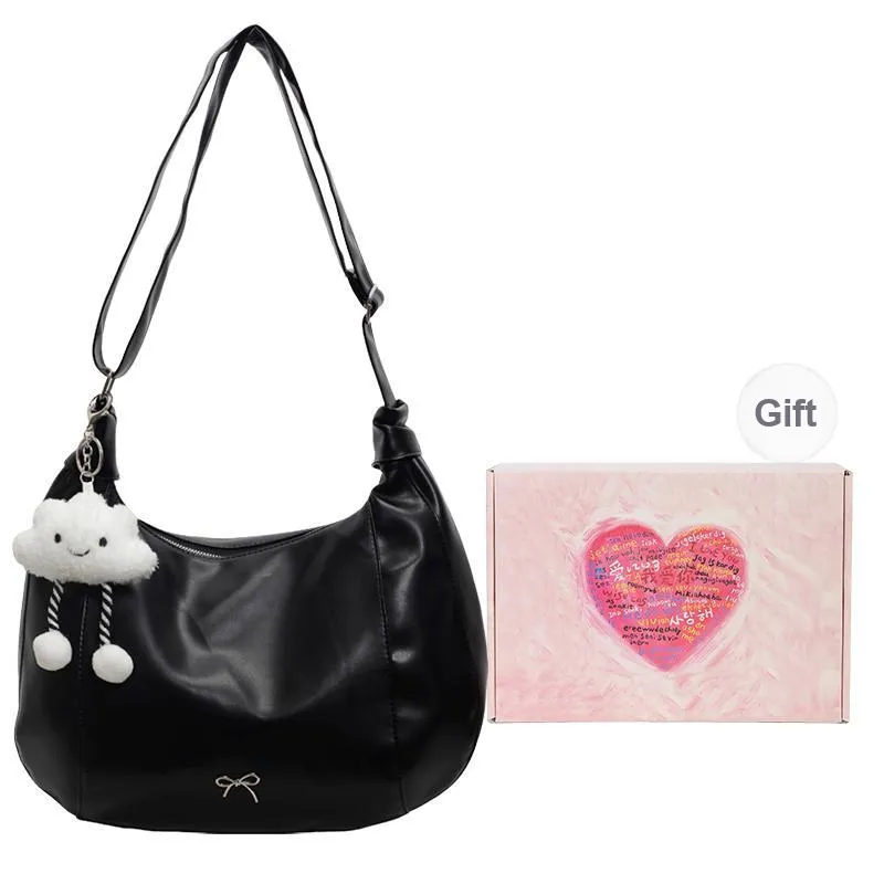 NATTY PU Shoulder Bag Large Size Women's Ecru/Silver/Black/Green-12