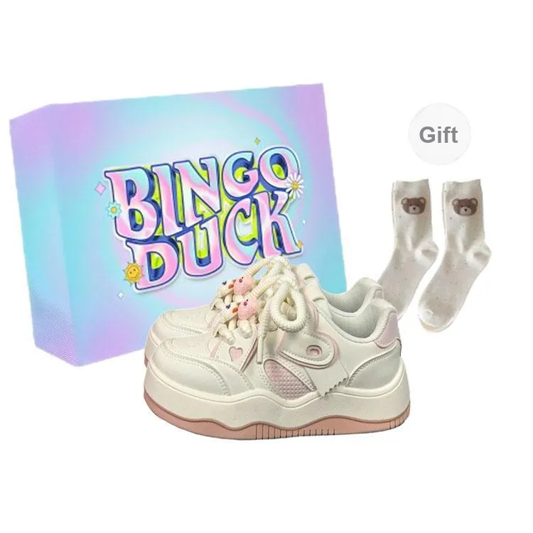 BINGO DUCK Skateboard Shoes Women's Pink-4