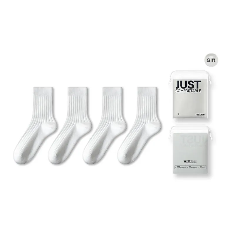FIRS Mid Calf Socks Men's Shopping Bag 4 Pack-15