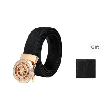 SEPTWOLVES Business Casual High-End Automatic Buckle Belt Wallet With Box Cow Leather Leather Belts Men's
