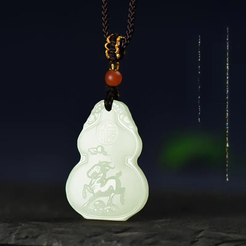 KUNYUYAO Hetian Jade Pendants White Jade Unisex-47