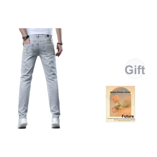 UZXJ Серый Add Бренд Поздравительная открытка Унисекс Джинсы