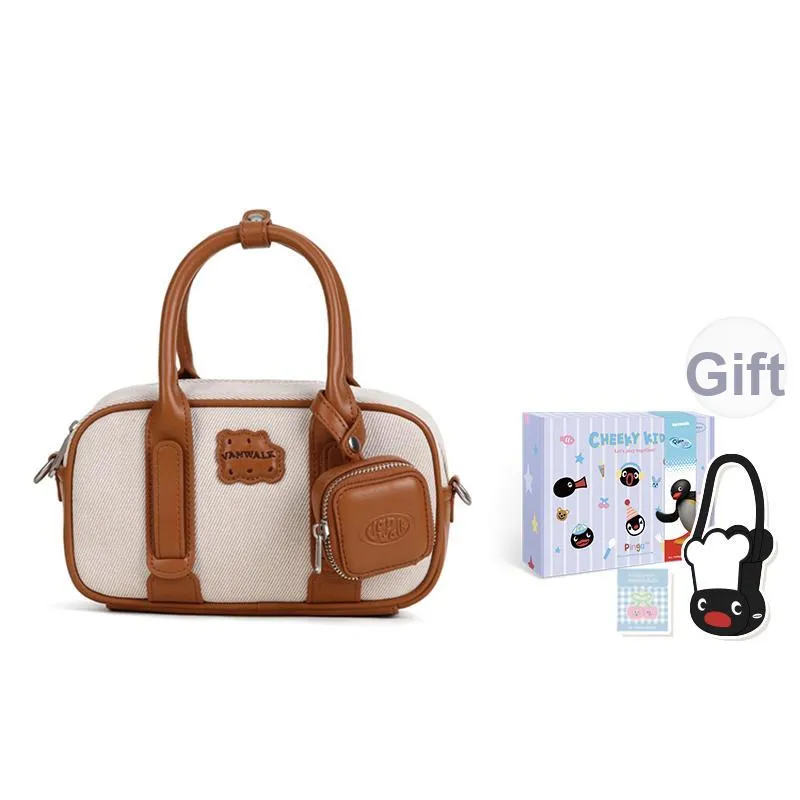 VANWALK PIZZA Series PU Handbag Crossbody Bag Bowling Bag Boston Bag Women's Multicolor