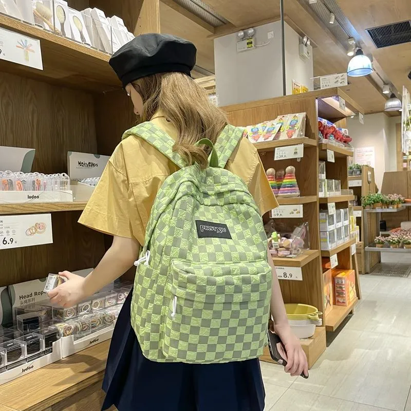 KAMLUI Nylon Backpack Unisex Blue/White/Green/Black-10
