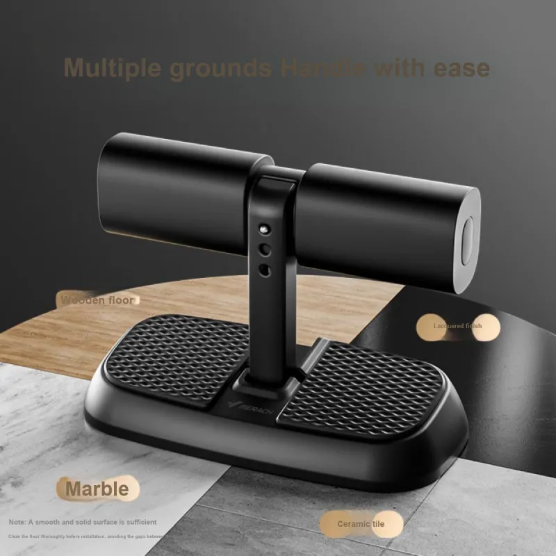 MERACH Sit Up Assist Devices Black Home Indoor Sports Unisex Suction Cup Adjustable With Three Levels Abdominal Toning-3