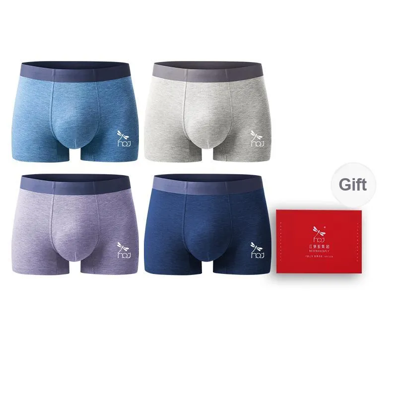 RED DRAGONFLY 50S Modal Underpants Men's 4 Piece Gift Box Sets-9