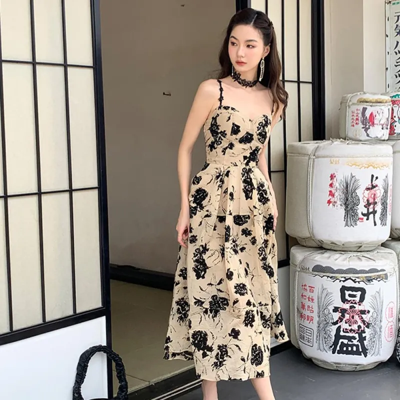 GUOZHEN Slip Dresses Women's Apricot-2
