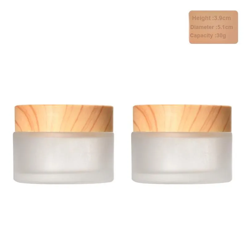 JIANYINGSHU Travel Cosmetics Mini Glass Face Cream Lotion Foundation And Empty Bottle Set 30g 2 Pcs Pack-8