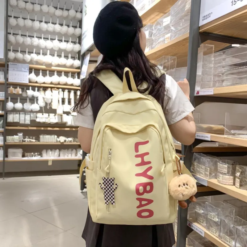 URBAN FOREST Nylon Backpack Women's White/Black/Yellow/Blue/Pink-12