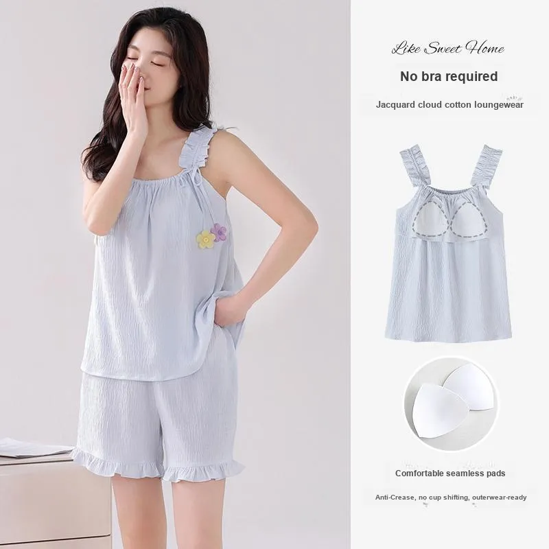 FENTENGCARE Pajama Set Women's Light Blue-6