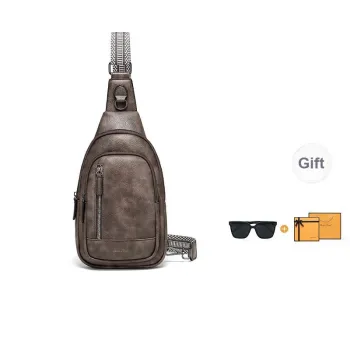 MashaLanti PU Sling Bag Shoulder Bag Regular Men's Brown/Coffee/Black