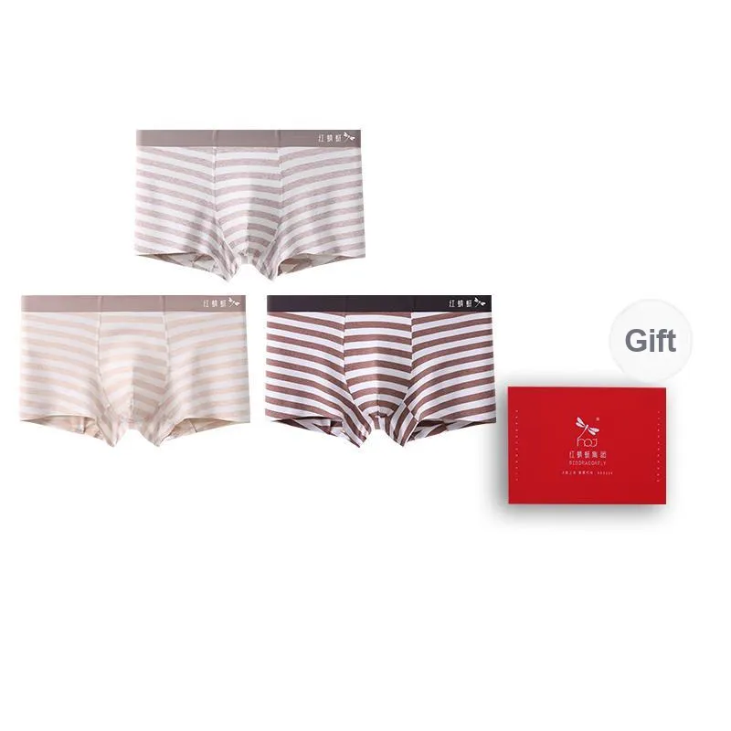 RED DRAGONFLY Cotton Panties Men's 3 Pack Gift Box Set-0