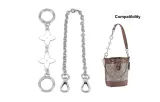 Silver (Round Buckle) White Four-Leaf Clover 14cm+Silver Plate Buckle Decorative Chain 35cm