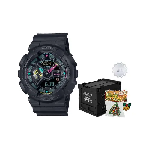 CASIO Подарочный Ограниченный Выпуск POIZON Ограниченный Выпуск Коробка Кварцевый Механизм Часы Унисекс Черный Циферблат