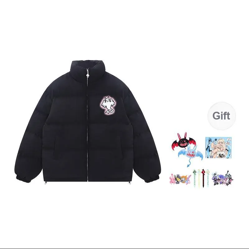 LBPC Ghost Demon Thermal Thickened Stand Collar Puffy Puffer Jacket With Light Effect Unisex-21