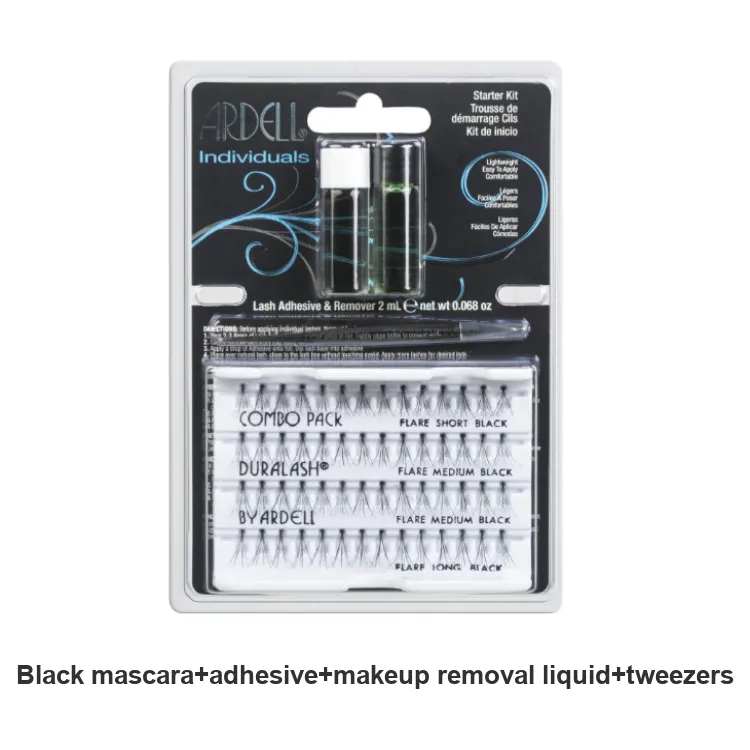 ARDELL Duralash Entry-Level Set False Eyelashes Single Cluster Black Mascara+Adhesive+Makeup Remover+Tweezers-2