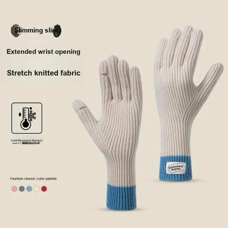 Shizhu Fingerprint Resistant Touchscreen Knit Gloves Women's-2
