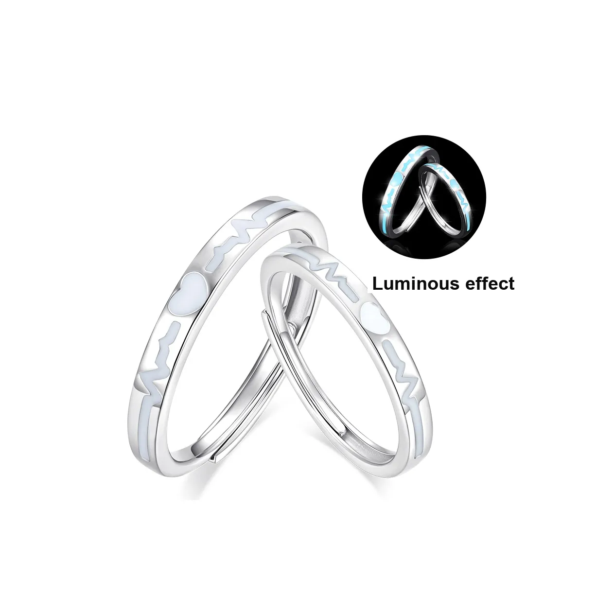 KADER Love Frequency Series 925 Sterling Silver Rings Unisex