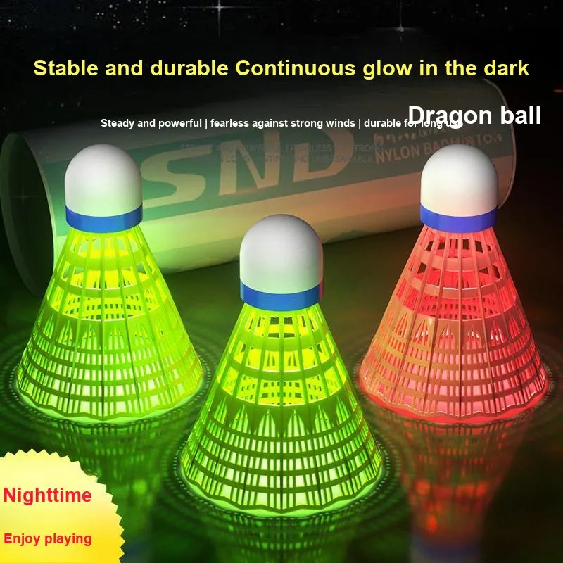 SND Nylon Shuttlecock 3 Pack Nylon Indoor Outdoor Entertainment Training Shuttlecocks-1