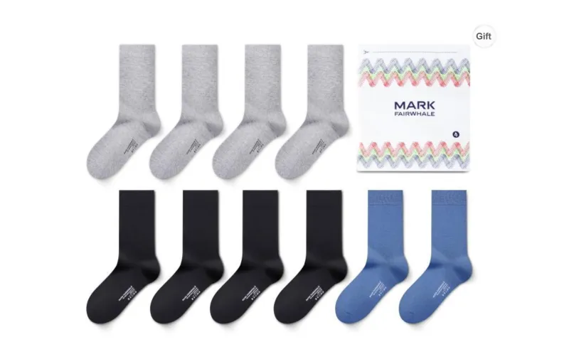 FAIRWHALE Knee High Socks Summer And Fall Unisex Box 5 Pack-6