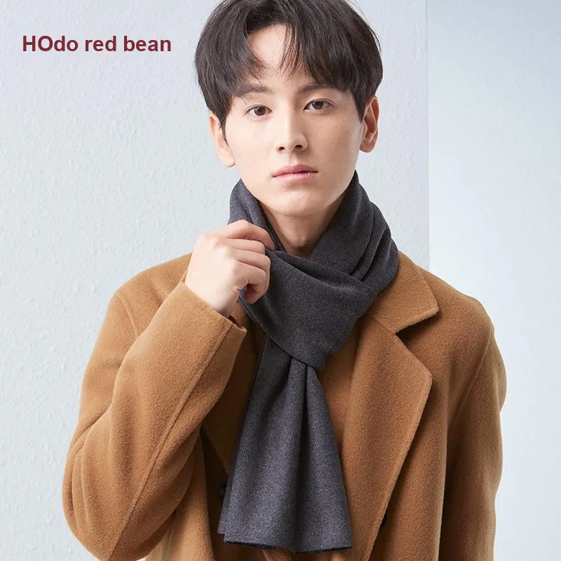 Red Bean 4.2% Wool Knitted Fabric Knit Scarf Men's-17