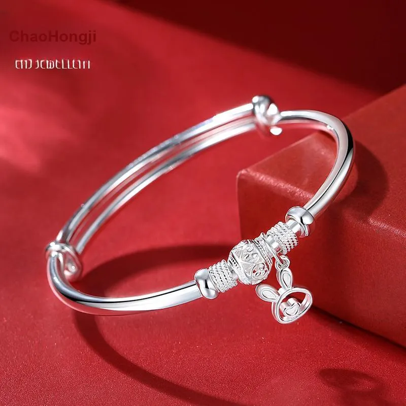 CHAOHONGJI 999 Fine Silver Bangles Women's-2