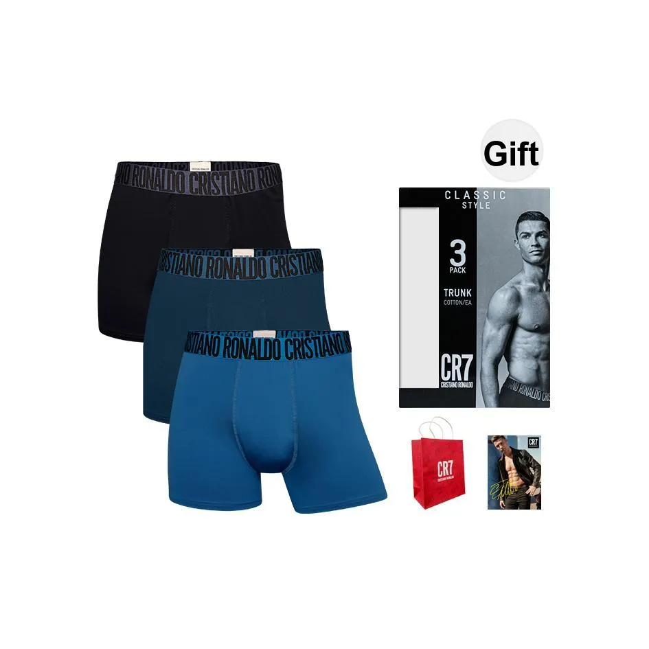 CR7 CRISTIANO RONALDO Underwear Gift Box Men's Box 3 Pack Obsidian Black/Twilight Sea Blue/Mirror Lake Blue