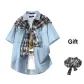 Light Blue+Black White[Shawl]