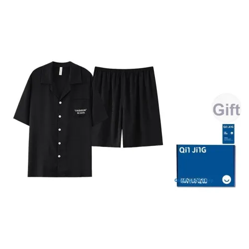Qin Jing Пижамный комплект Мужской Элегантный Черный